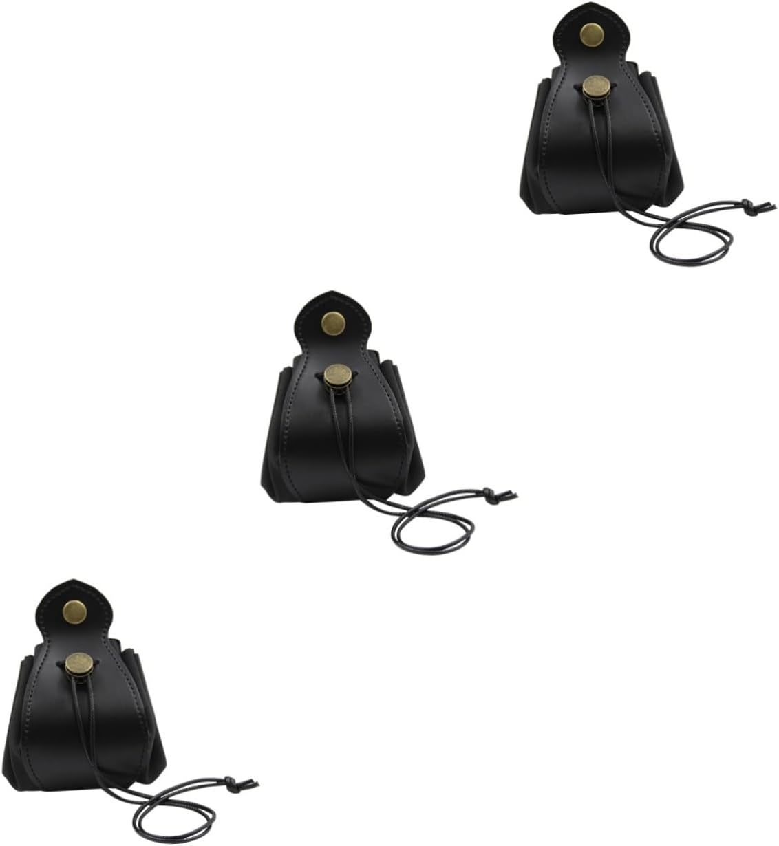 Toddmomy 3pcs Portable Leather Dice Storage Bag Organizer for Beads and Dice Compact Travel Pouch for Gaming Accessories for Board Games and Collectors Black