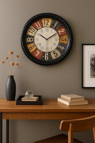 Image of Xtore Modern Versatile Minimal Wall Clock | Stylish Timepiece | Beautiful Round Dial | for Home, Office - Black