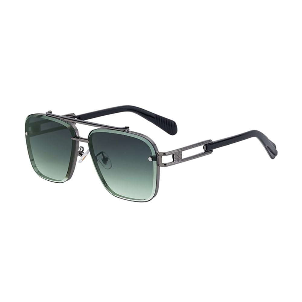Gafas de sol de gran tamaño con montura de metal cuadrada retro para hombre y mujer, gafas de sol de doble haz para hombre, gafas protectoras UV400