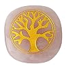 Handflatterende rozenkwarts met levensboom ca. 4 cm