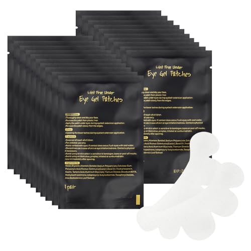 Mekupeu 100 Pairs Eye Under Gel Pads Eyelash Extensions Patches,Lash Extension Lint Free Under Hydrogel Eye Mask Pads Beauty Tools (Black)