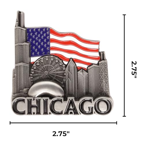 Imán Decorativo Chicago Skyline 2.75 x 2.75 Pulgadas miniatura 6
