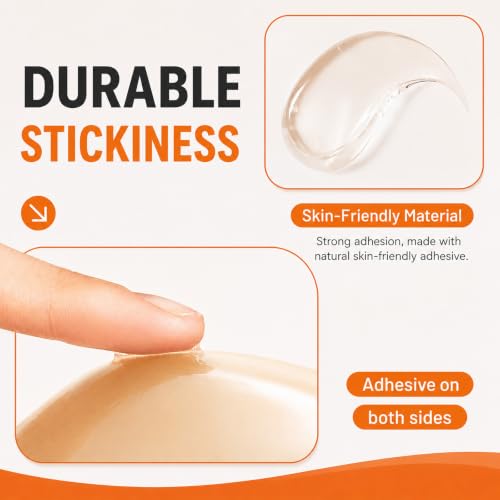 Image of Sticky Bra Inserts Push Up for Women Reusable Stick Bra Double Sided Strapless Waterproof Adhesive Bra Pads