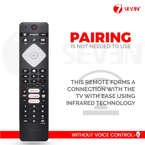 Image of 7SEVEN Compatible with Philips Tv Remote Original Suitable for Smart Android 4K Television with Hotkeys Like Netflix YouTube Rakuten TV and Ambilight