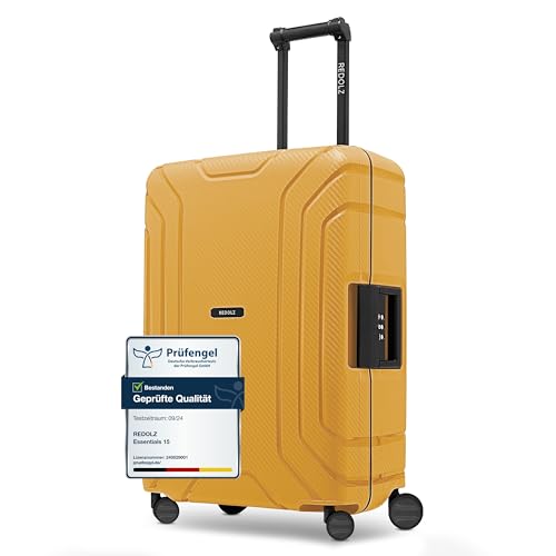 REDOLZ Hartschalen Check-in Koffer ohne Reißverschluss | 3-Punkt-Verschluss-System | Mittelgroßer M Trolley 45 x 25 x 65 cm aus hochwertigem Polypropylen Material | 4-Rollen & TSA (Essentials 15)