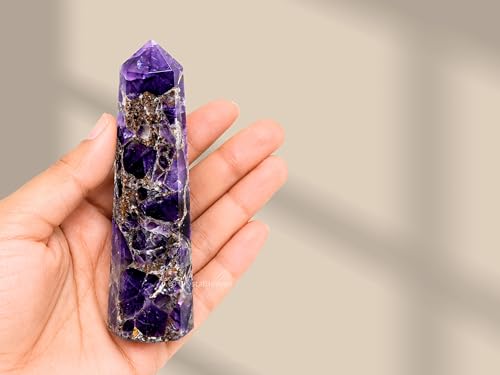 Image of Crystal Heaven Certified Dreamy Amethyst Crystal Tower Obelisk Point for Chakra, Healing and Balancing - AAA Grade Original Certified Gemstone Agate for Reiki Meditation Yoga Spiritual (2-3 Inches)