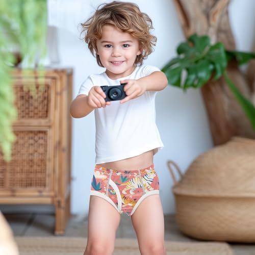 visesunny Boys Potty Training Underwear Pink Cartoon Tiger Sun Breathe Cotton Briefs Size 2T-8Y for Toddler3
