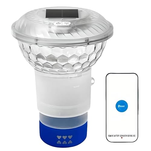 Genérico Flotador Solar De Cloro para Piscina, Dispensador De Cloro Ajustable con Control Remoto, Luces Led De Colores para Piscina, Clorador De Liberación Lenta Ajustable Genérico Flotador Solar De Cloro para Piscina, Dispensador De Cloro Ajustable con Control Remoto, Luces Led De Colores para Piscina, Clorador De Liberación Lenta Ajustable