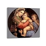 madonna della seggiola Qualità: stampa su tela foto ad alta definizione, puoi vedere i dettagli di ogni motivo sulla tela, offrendoti un'esperienza visiva eccellente. Il design unico si adatta a qualsiasi stile di casa e aggiunge personalità e vitalità allo spazio abitativo.