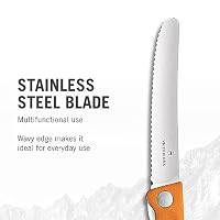Victorinox, Swiss Classic, Profi Tomaten- und Tafelmesser, Extra Scharfe Klinge, Wellenschliff, 11 cm, Rostfreier Stahl, orange – Ansicht 3