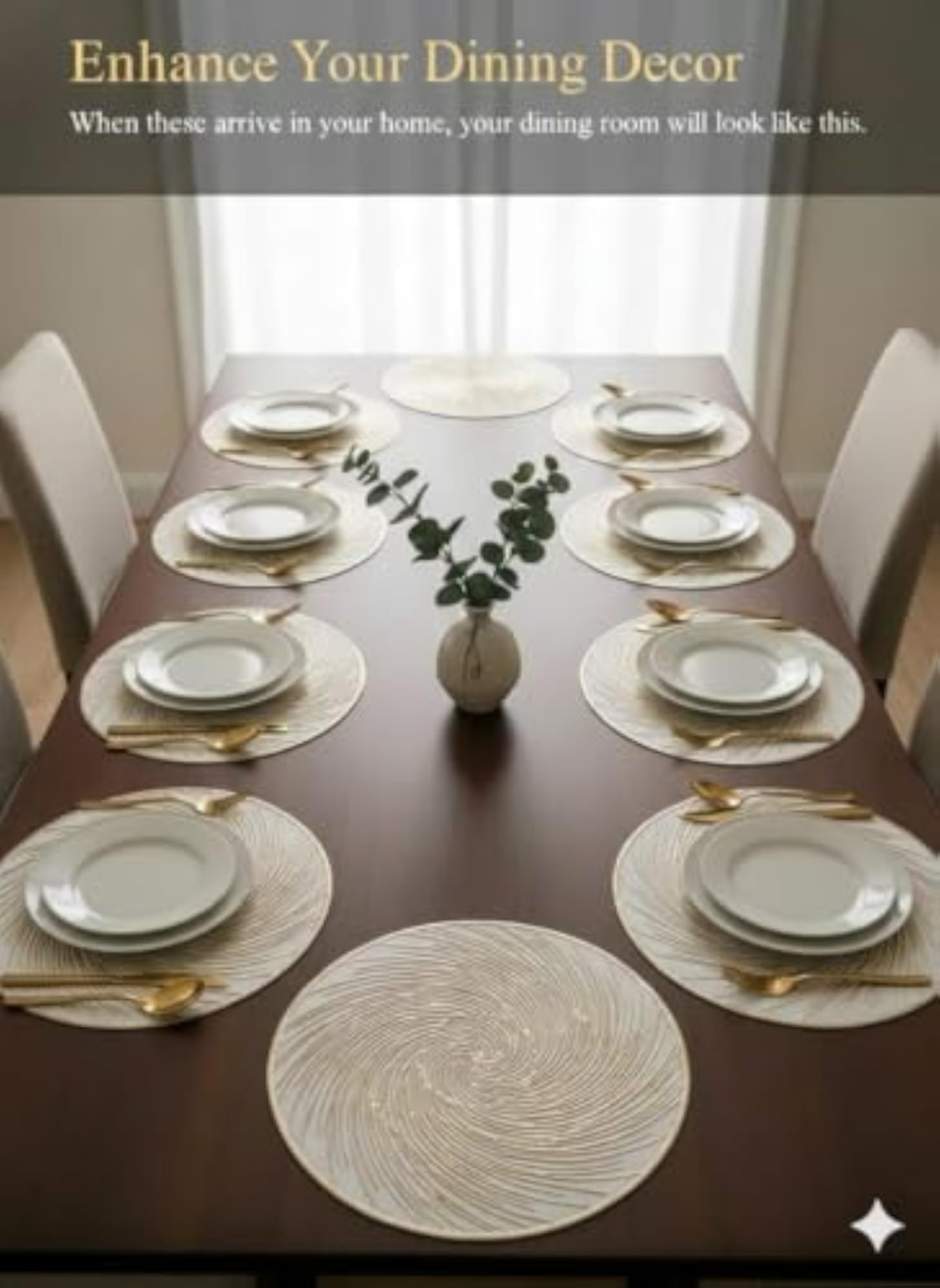 Premium 6 PCS PVC Material Round Shape Table Mat