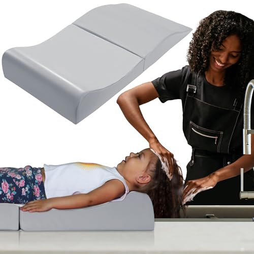 BALAPET Hair Washing Station for Kids, Shampoo Foam Mat for Children, Ergonomic Comfortable Support Hair Washing Mat on Sink, Portable Foldable Basin Essentials (Gray)