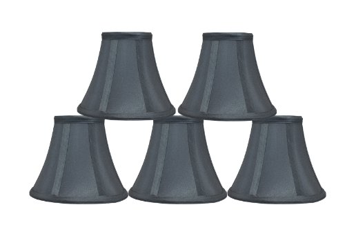 Urbanest 6-inch Bell Chandelier Lamp Shade, Gray, Clip On,Set of 5