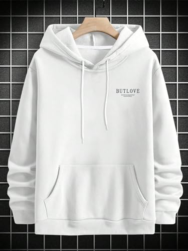 Men's Floral Hoodies Pullover Letter Graphic Long Sleeve Drawstring Casual Hooded Sweatshirts2