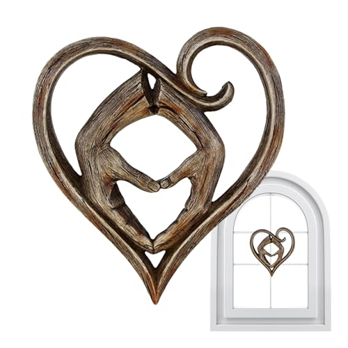 Sculpture artisanale romantique en cœur pour art mural chic