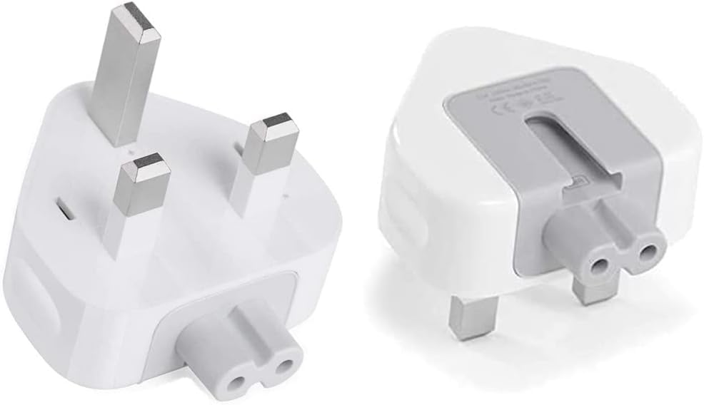 POKKA® AC Power Adapter UK/EU/US Wall Folding Plug Duck Head Charge Adapter UAE Standard Plug Duck Head For MacBook Pro/MacBook Air/Mac iBook/iPhone/iPod/etc (2 Pack) (UK Plug)