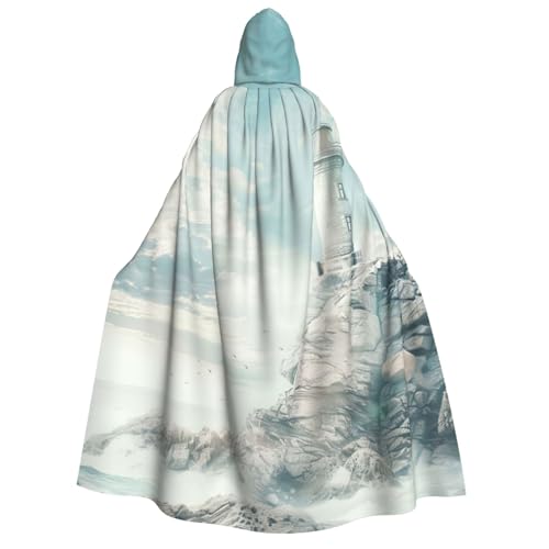 Cape à capuche imprimée phare 190 cm costume cosplay et carnaval