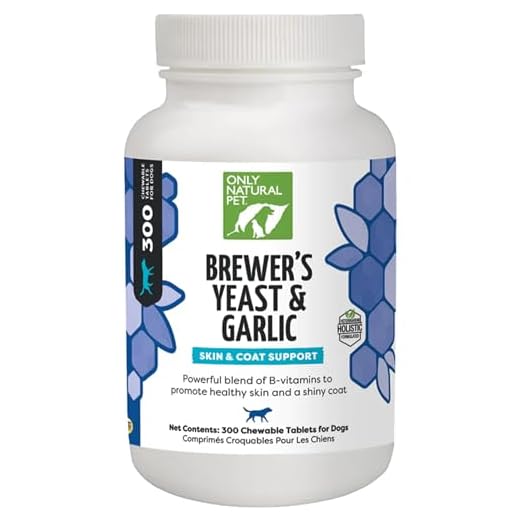 Only Natural Pet Brewer's Yeast & Garlic Chewables - All-Natural Flea & Tick Prevention for Dogs - Fortified with B Vitamins - Promotes Healthy Skin & Coat - 300 Count Tablet