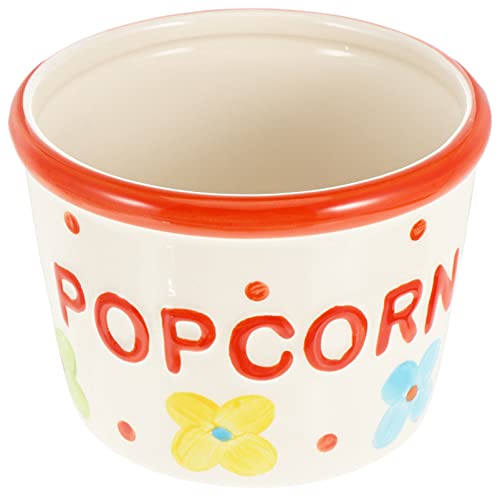 Angoily Recipiente Da Pipoca Pipoca Balde de Cerâmica Cerâmica Tigela de Cerâmica Tigela de Pipoca Decorativas Cookie Jar para O Balcão Da Cozinha Mesa De Armazenamento De Alimentos Peça