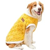 AttRex 可愛い ペット犬の服 Tシャツ 秋冬 裏起毛タンクトップ ふわふわ サンゴフリース ドッグウェア パーカー 防寒 保温 小型犬 中型犬 大型犬 猫服 お散歩お出かけウェア (4XL,イエロー)