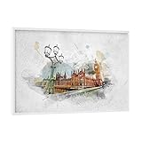 artboxONE Poster mit weißem Rahmen 18x13 cm Städte/London 