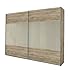 Produktbild Rauch Schwebetürenschrank 2-türig Eiche San Remo hell, Absetzung Sandgrau Hochglanz, BxHxT 270x210x62 cm