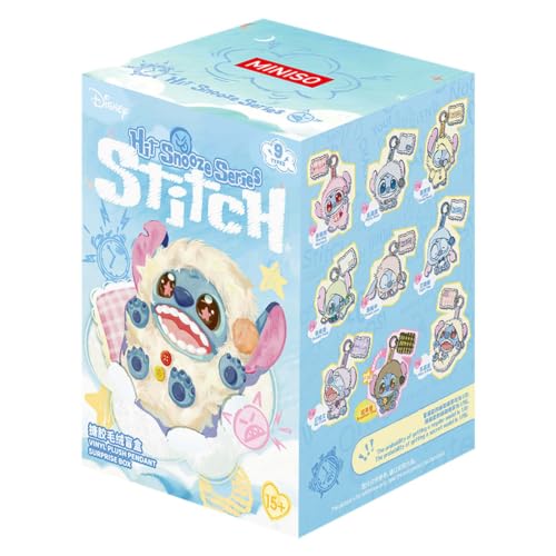MINISO Disney Stitch Five More Minutes Series, Blind Box Keychain – Vinyl Plush, Bag Charm, Collectible Surprise Gift for Fans, Single Box (Random Style)