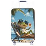 Fowocu Fundas de equipaje para maleta aprobadas por la TSA, fundas protectoras elásticas para equipaje de 22 a 26 pulgadas, Azul verdoso, L(for 26In suitcase), Popular