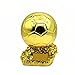 Żywica piłka nożna Ballon d'Or poszycie trofeum złoty kolor piłka nożna najlepszy gracz nagroda trofea fani wystrój domu ozdoby do wyświetlania prezenty świąteczne,35cm
