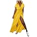 YANFANG Vestido Largo Suelto con Escote En V Y Cintura Alta Informal Lunares Suelta,Vestido Ajustado Mujer,Vestidos Corto Verano Largos Mujer,Amarillo,M