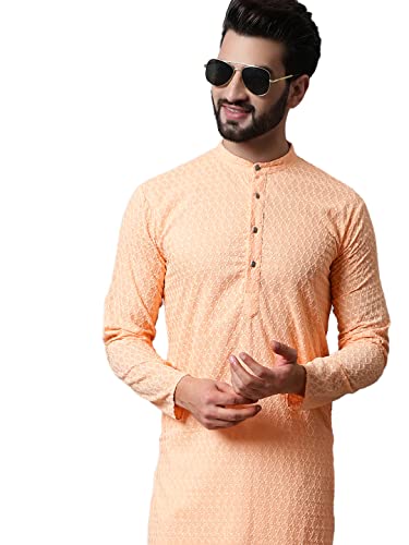 Image of Jompers Men's Regular Fit Cotton Embroidered Kurta Set