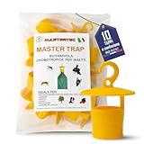 Mastertec Master Trap, Biotrappola Ecologica per Mosche, Vespe, Calabroni, Cimice Asiatica, Drosophila Suzukii e Popilia Japonica (10 pezzi)