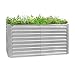 Produktbild blumfeldt High Grow Straight - Hochbeet Gartenbeet, Material: verzinkter Stahl; Ø 0,6 mm, Rostschutz, 4 Aluminium-Schutzbalken, Größe: 200 x 90 x 100 cm (BxHxT), Volumen: 1800 l, Silber