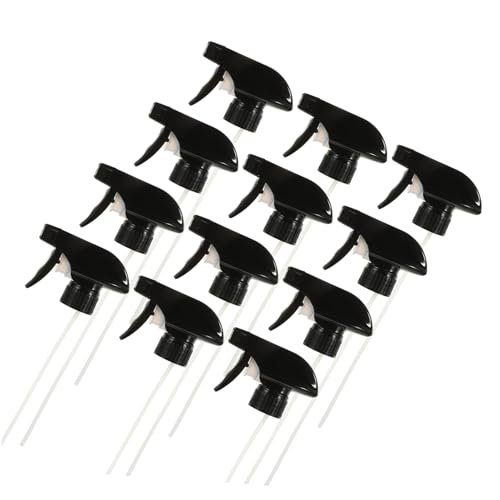 BESPORTBLE Boquillas Pulverizadoras De 28-410 Para Botellas, 12 Piezas Negras, Accesorio De Herramienta De Spray Ergonómico Para Jardinería, Limpieza Doméstica y Pulverización Uniforme