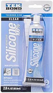 Tekbond Caulk,100% Silicone Sealant All Purpose Caulk, Clear Silicone Adhesive, Waterproof Sealant, 2.8oz (Pack of 1)