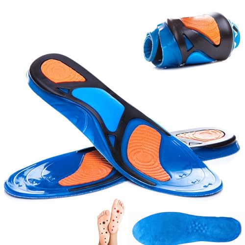Goofort Massage Insoles Women Men Gel Insoles Stimulating Yonnquan Acupoint Relieve Your Sore Feet 3D-Xpain™-Plus with Cushion Shock Absorption Work Boots Long Sports Standing Pressure Relief UK5-13