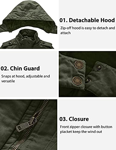 Wenven Boys Girls Thicken Sherpa Jacket Warm Quilted Coat (Army Green, 14-16) #TOP4