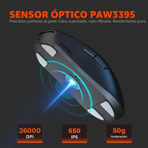 Ratón gaming ultraligero que elimina el retraso inalámbrico gracias al sensor PixArt PAW3395 3