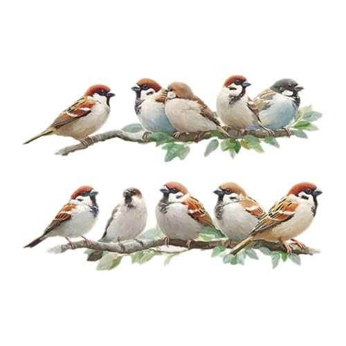 Vinilo decorativo removible de pajaritos en rama para decoración infantil