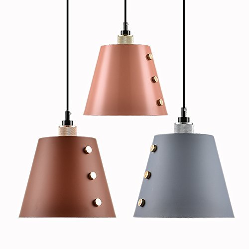 Chandelier métal coloré rétro C-18cm pour éclairage de restaurant