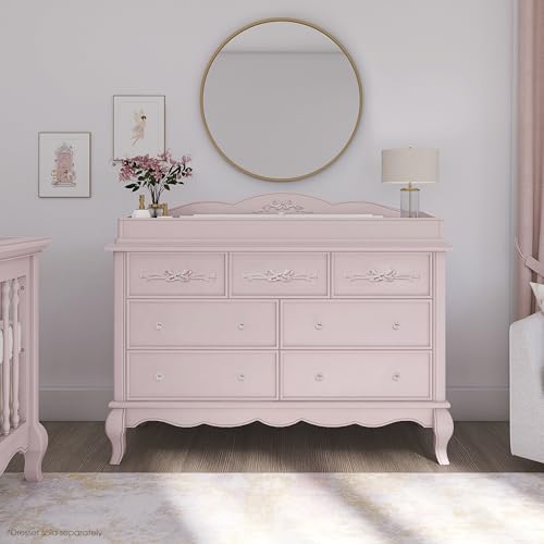 Image of Evolur Aurora Change Tray I Lasting Quality I Intricate Ribbon Bow Scrollwork, Dusty Rose