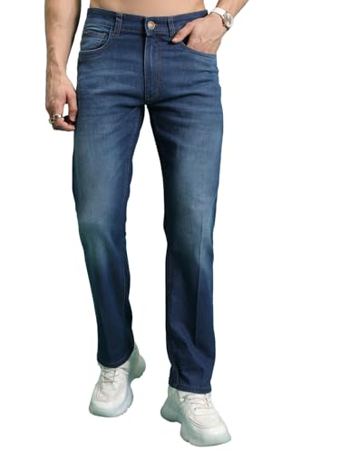 Image of Highlander Men's Straight Fit Jeans | Mid Rise | Stretchable | Sleek & Contemporary | Designed for Comfort & Ease of Movement| Jeans for Man