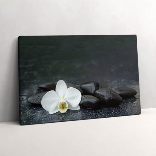 Tableau Pierres Zen fleurs blanches pour illuminer une pièce sombre