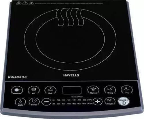 Image of Havells ETX 1900 Induction Cooktop (Black, Push Button)