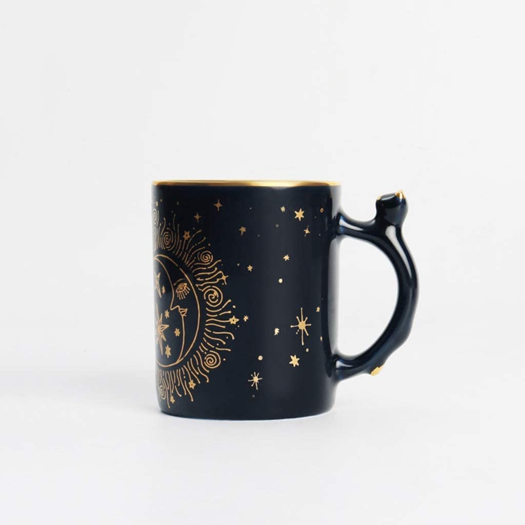 Taza de Café de Té Taza Clásica De Pareja De Estrellas, Taza De Cerámica, Taza De Café Con Cielo Estrellado En Blanco Y Negro, Taza De Moda, Regalo Multifuncional para té de la tarde
