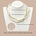 S SUSANN Large Pearl Necklace Costume Jewelry Sets for Women,Twist Multi-strand Pearl Statement Necklace Earrings Set for Women