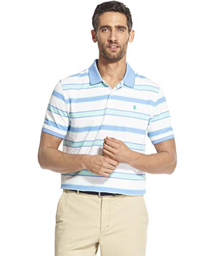 IZOD Men's Advantage Performance Short Sleeve Stripe Polo, Florida Keys, Large