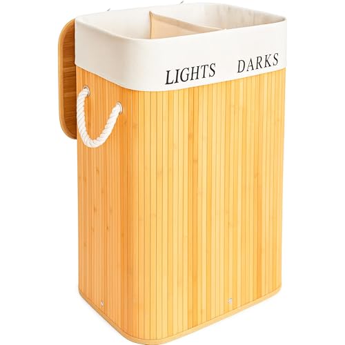 edihome, Cesto Ropa Sucia, 2 Compartimentos, Cesta con...