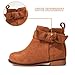 CIXVXCI Girls Boots Fashion Ankle Boots for Girls with Low Heel Short Suede Booties with Bow for Toddler/Little Kids Brown US 7