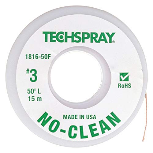 Techspray Desoldering Braid, 50 ft., Size 3 - 1816-50F